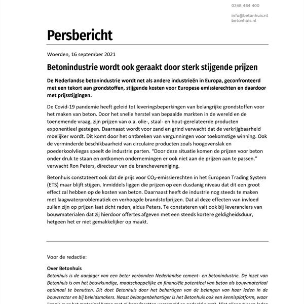 Betonindustrie wordt ook geraakt door sterk stijgende prijzen | Noppert Beton