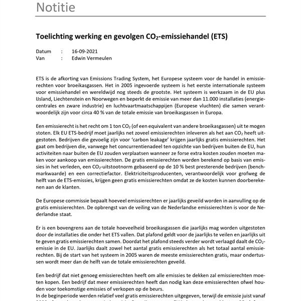 Toelichting werking en gevolgen CO2-emissiehandel (ETS) | Noppert Beton