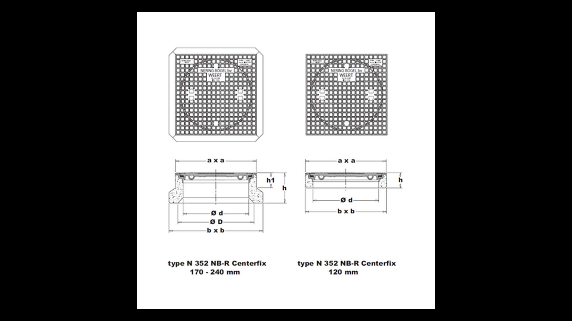 NeBo putafdekking beton/gietijzer, dagmaat Ø 520 mm N 352 NB-R ...