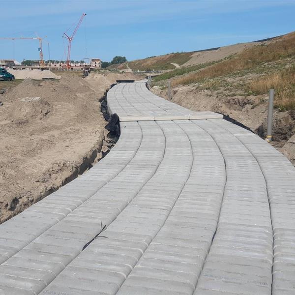 Bufferblock onder fietspad Parkwal Wilgenrijk Maassluis | Noppert Beton