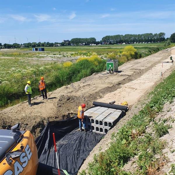 Bufferblock onder fietspad Parkwal Wilgenrijk Maassluis | Noppert Beton