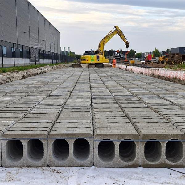 beDrain Bufferblock onderdeel van duurzame wateraanpak bij Royal Talens | Noppert Beton