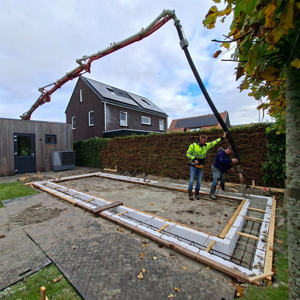 Fundering gestort in Leeuwarden voor Pompstra Bouw & Aannemersbedrijf | Noppert Beton