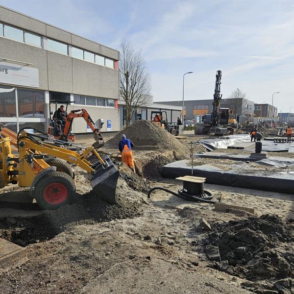 beDrain onder de Kompasstraat: waterberging als motor voor een groen en toekomstbestendig bedrijventerrein | Noppert Beton