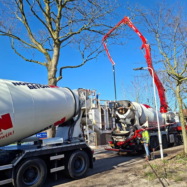 Betonstort voor nieuwbouwwoning in Oudega | Noppert Beton