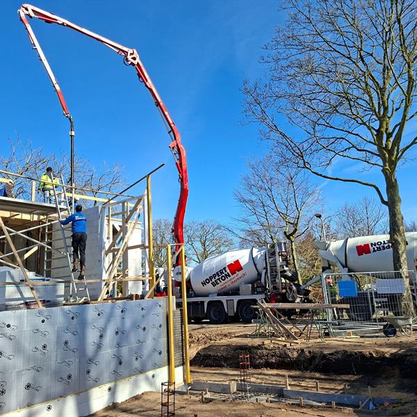 Betonstort voor nieuwbouwwoning in Oudega | Noppert Beton