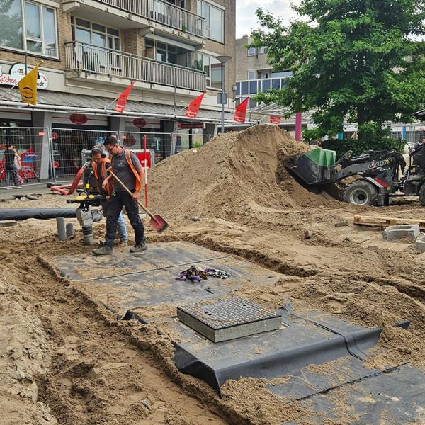 Waterberging onder het vernieuwde Ambachtsplein | Noppert Beton