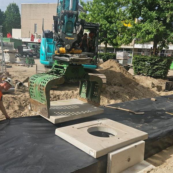Waterberging onder het vernieuwde Ambachtsplein | Noppert Beton